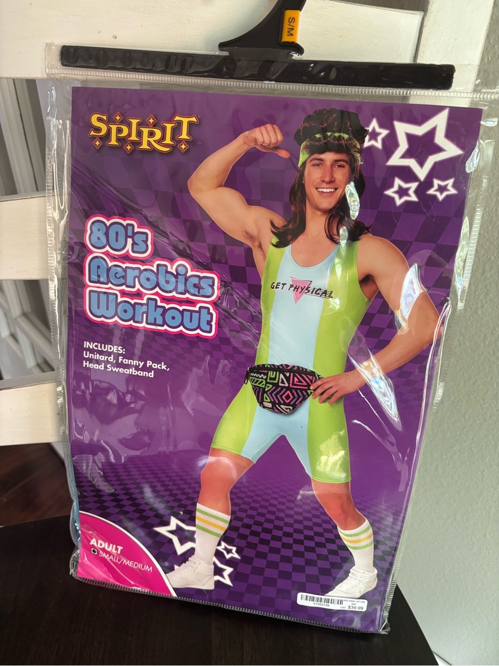 Spirit Halloween 80's Aerobics Workout Costume Men’s Unitard